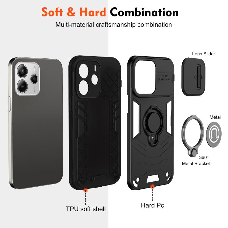For Redmi Note 14 4G 164.84mm Camshield Ring Holder Phone Case