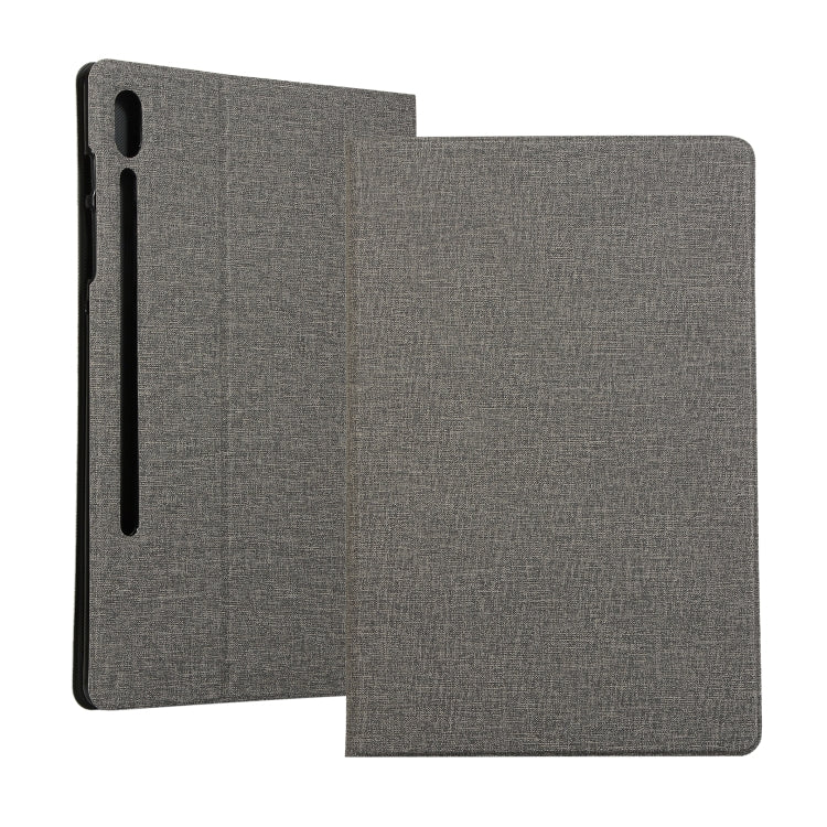 For Samsung Galaxy Tab S8+ / Tab S8 Plus /  Tab S7 FE / Tab S7+ / T970 Fabric Texture Horizontal Flip PU Leather Case with Holder