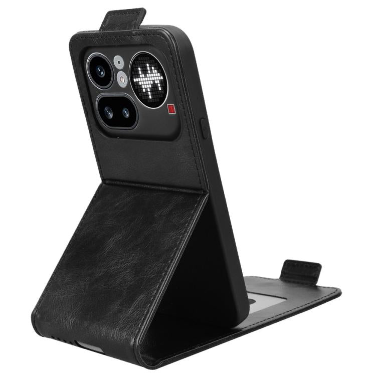 For Nothing Phone 4a Pro Magnetic Vertical Flip Leather Phone Case with Buckle