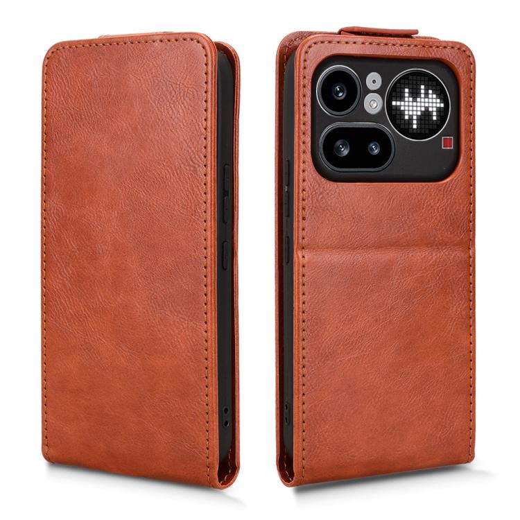 For Nothing Phone 4a Pro Magnetic Vertical Flip Leather Phone Case with Buckle