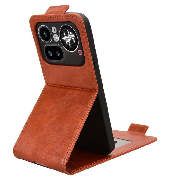 For Nothing Phone 4a Pro Magnetic Vertical Flip Leather Phone Case with Buckle
