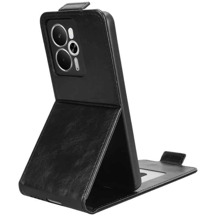 For Realme 14 5G Magnetic Vertical Flip Leather Phone Case with Buckle