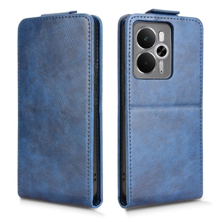 For Realme 14 5G Magnetic Vertical Flip Leather Phone Case with Buckle