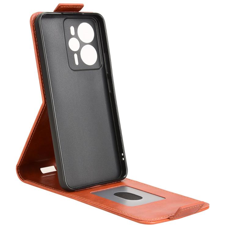 For Realme 14 5G Magnetic Vertical Flip Leather Phone Case with Buckle