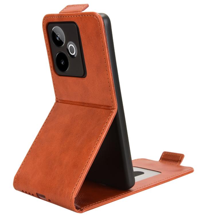 For Realme GT 7 5G Global Magnetic Vertical Flip Leather Phone Case with Buckle