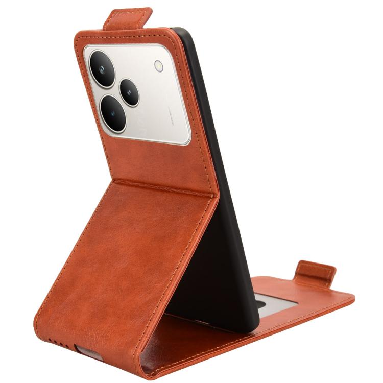 For Realme P4 5G Magnetic Vertical Flip Leather Phone Case with Buckle
