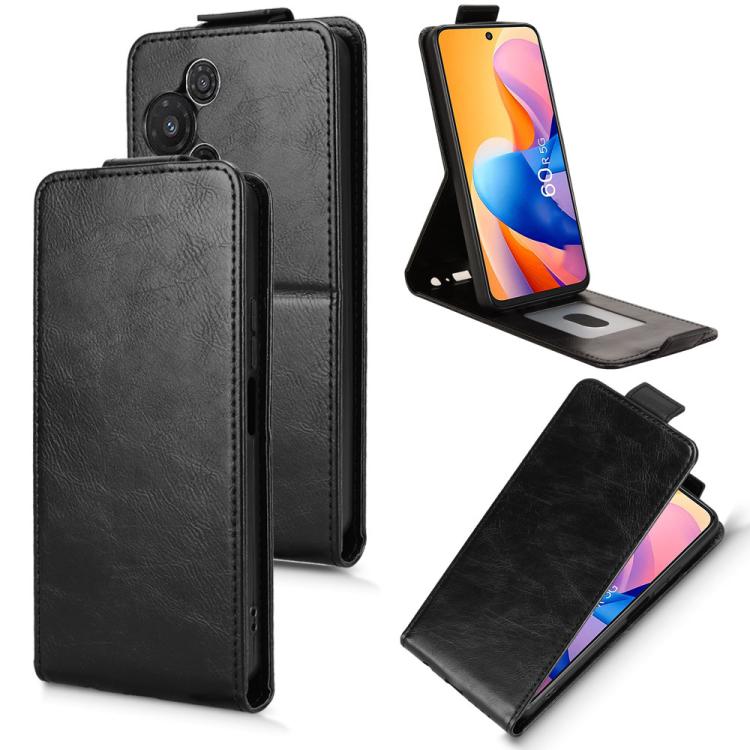 For TCL 60R 5G / 60 5G Magnetic Vertical Flip Leather Phone Case with Buckle