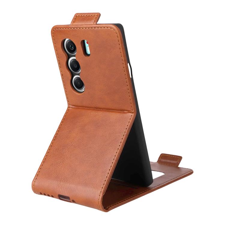 For Tecno Camon 40 4G Magnetic Vertical Flip Leather Phone Case with Buckle