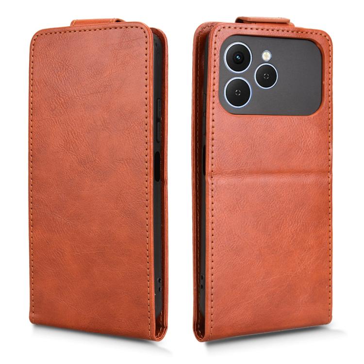For Tecno Spark 40 4G Magnetic Vertical Flip Leather Phone Case with Buckle
