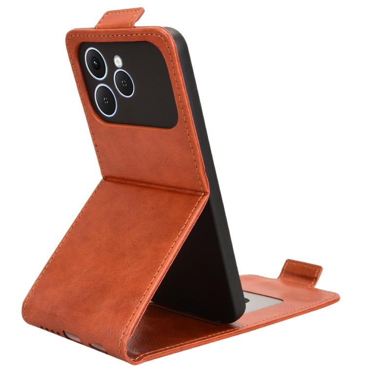 For Tecno Spark 40 4G Magnetic Vertical Flip Leather Phone Case with Buckle