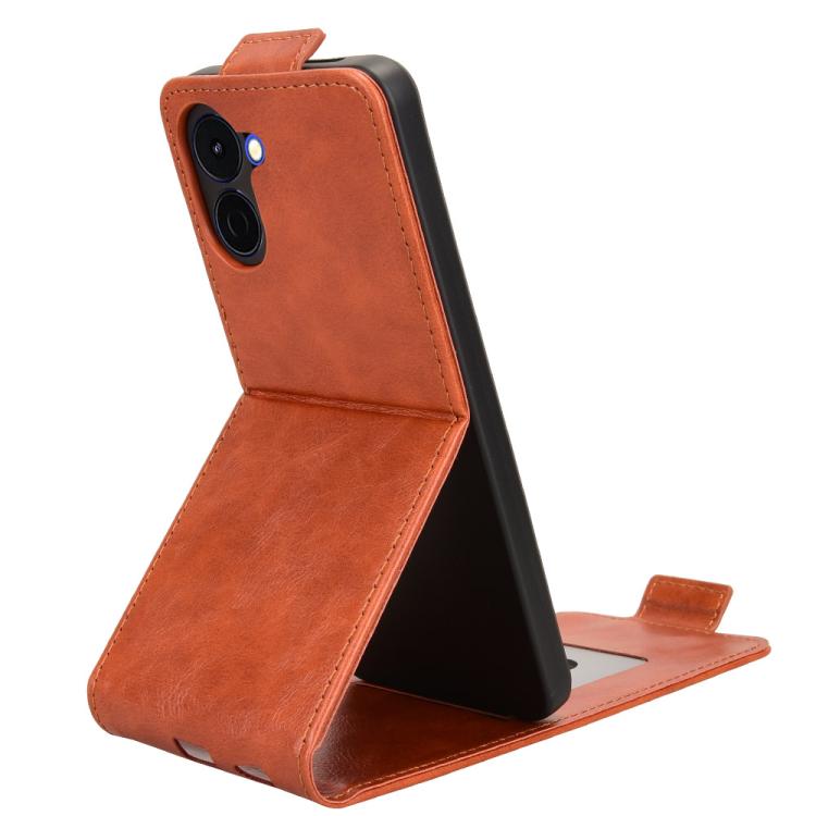 For Tenco Spark Go 3 Magnetic Vertical Flip Leather Phone Case with Buckle