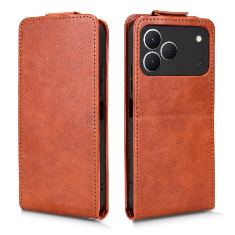 For Tecno Spark 50 4G Magnetic Vertical Flip Leather Phone Case with Buckle