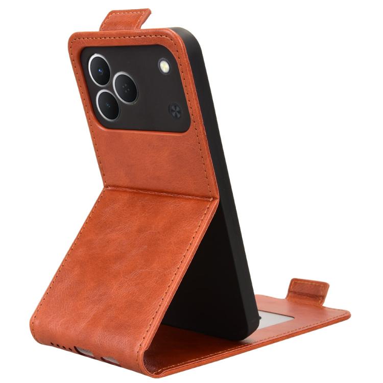 For Tecno Spark 50 4G Magnetic Vertical Flip Leather Phone Case with Buckle