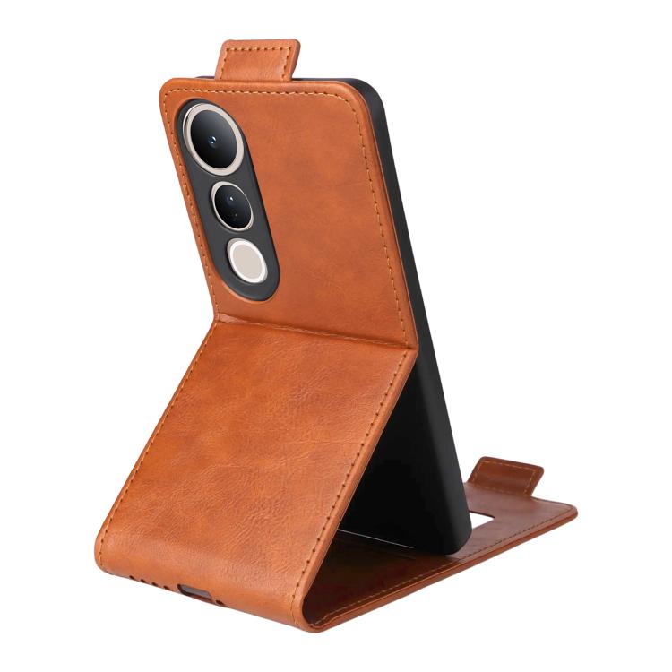 For vivo V50 Lite 5G Global Magnetic Vertical Flip Leather Phone Case with Buckle
