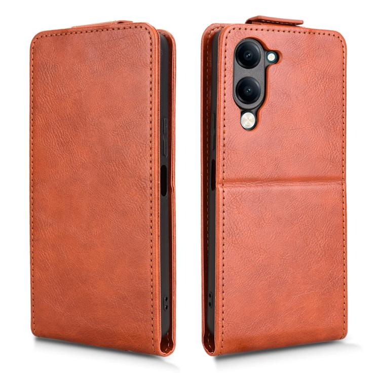 For vivo Y04 4G / Y29s 5G Magnetic Vertical Flip Leather Phone Case with Buckle