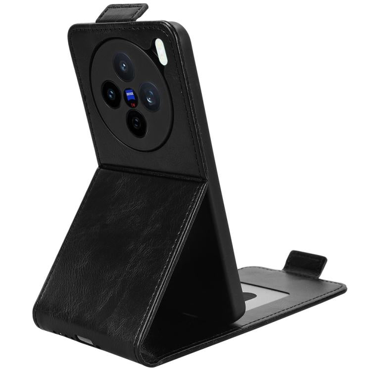For vivo X200s 5G Magnetic Vertical Flip Leather Phone Case with Buckle