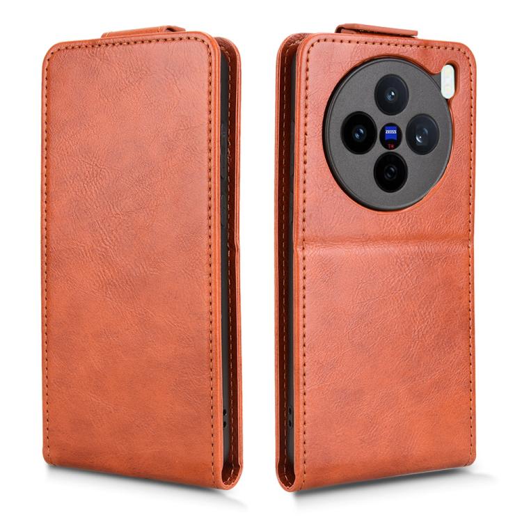 For vivo X200s 5G Magnetic Vertical Flip Leather Phone Case with Buckle