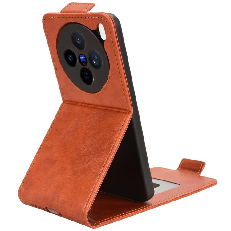 For vivo X200s 5G Magnetic Vertical Flip Leather Phone Case with Buckle