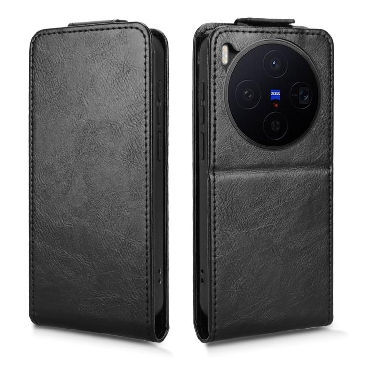 For vivo X300 5G Magnetic Vertical Flip Leather Phone Case with Buckle