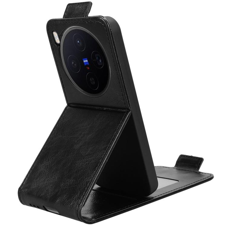 For vivo X300 5G Magnetic Vertical Flip Leather Phone Case with Buckle