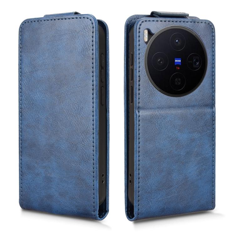 For vivo X300 5G Magnetic Vertical Flip Leather Phone Case with Buckle