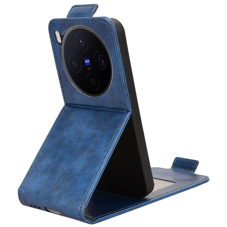 For vivo X300 5G Magnetic Vertical Flip Leather Phone Case with Buckle