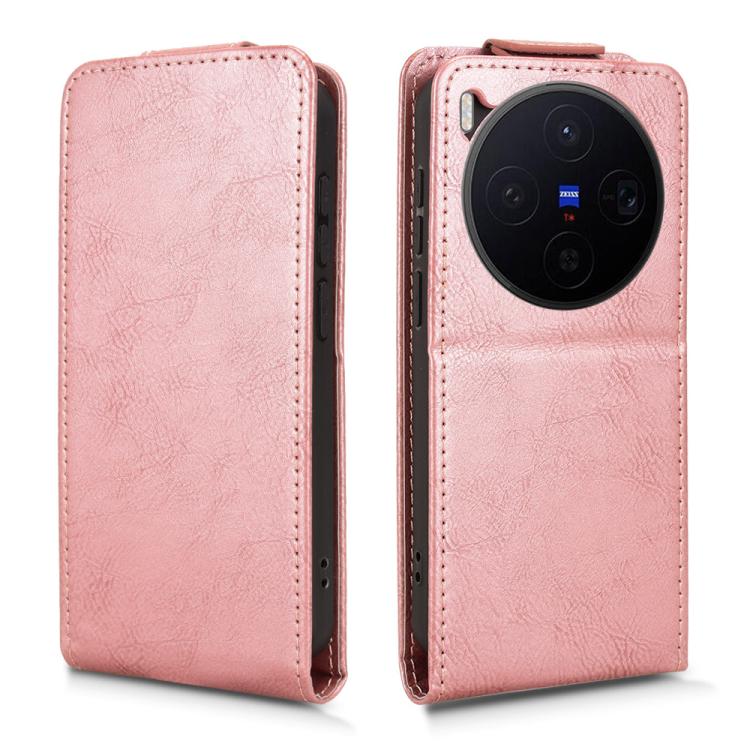 For vivo X300 5G Magnetic Vertical Flip Leather Phone Case with Buckle