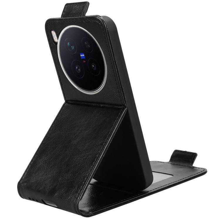 For vivo X300 Pro 5G Magnetic Vertical Flip Leather Phone Case with Buckle
