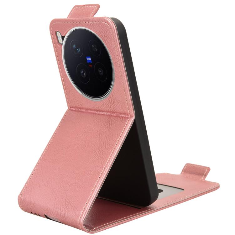 For vivo X300 Pro 5G Magnetic Vertical Flip Leather Phone Case with Buckle
