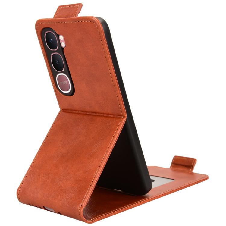 For vivo Y31 5G India / Y21d Global Magnetic Vertical Flip Leather Phone Case with Buckle
