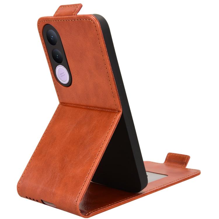 For vivo V70 FE 5G Magnetic Vertical Flip Leather Phone Case with Buckle