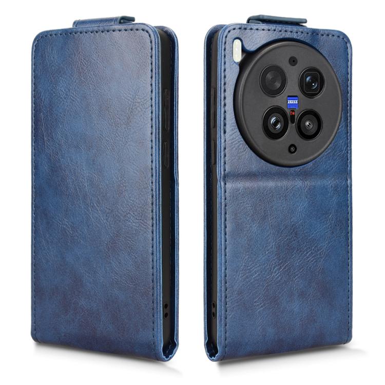 For vivo X300 Ultra Magnetic Vertical Flip Leather Phone Case with Buckle