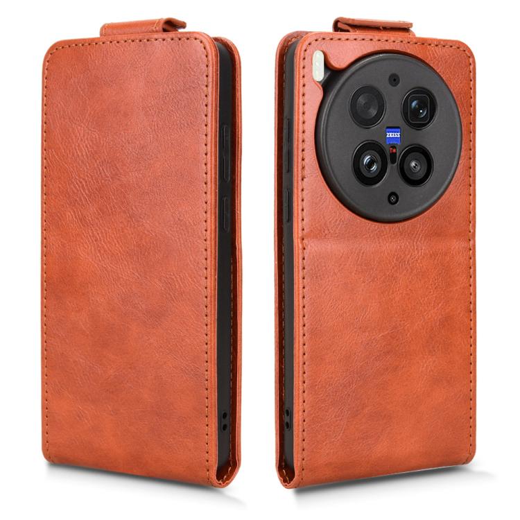 For vivo X300 Ultra Magnetic Vertical Flip Leather Phone Case with Buckle