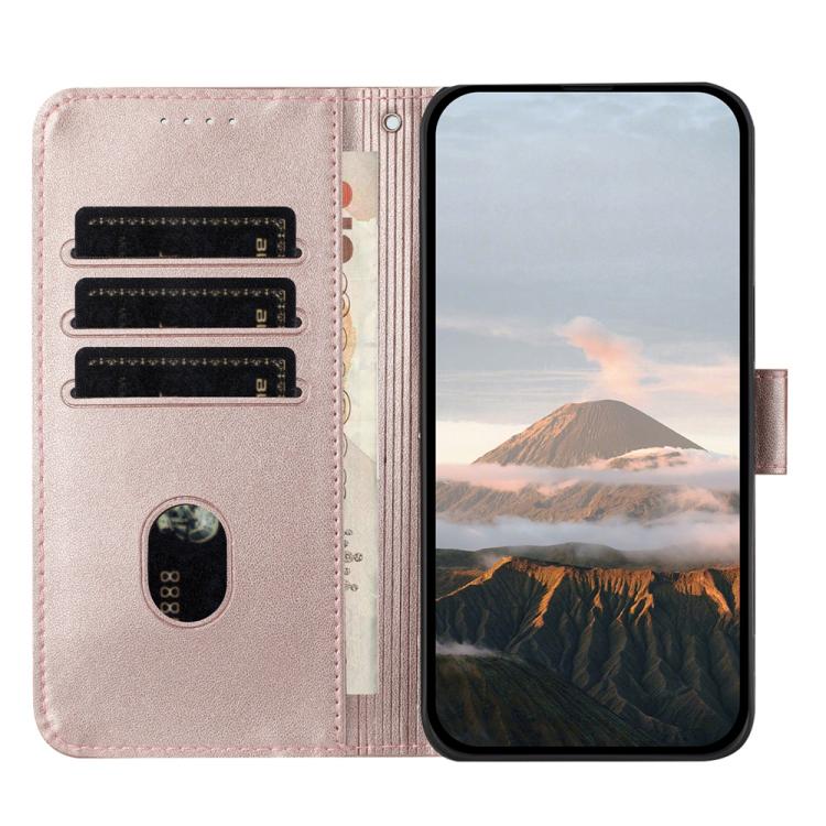 For ZTE Blade V50 Vita Triangle Pattern Buckle Clasp Leather Phone Case