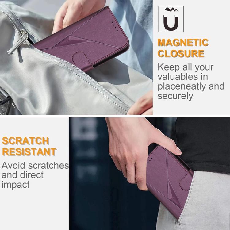For ZTE nubia Focus Pro Triangle Pattern Buckle Clasp Leather Phone Case