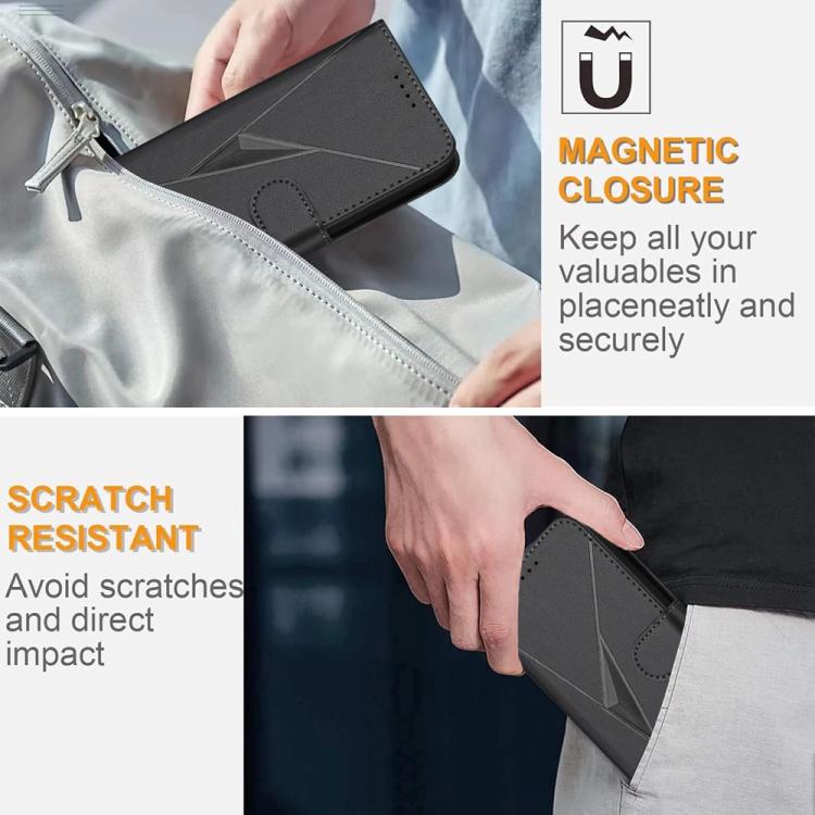 For ZTE nubia Focus Pro Triangle Pattern Buckle Clasp Leather Phone Case