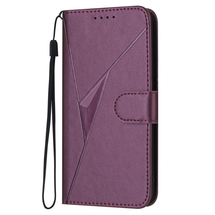 For ZTE Blade V70 Design Triangle Pattern Buckle Clasp Leather Phone Case