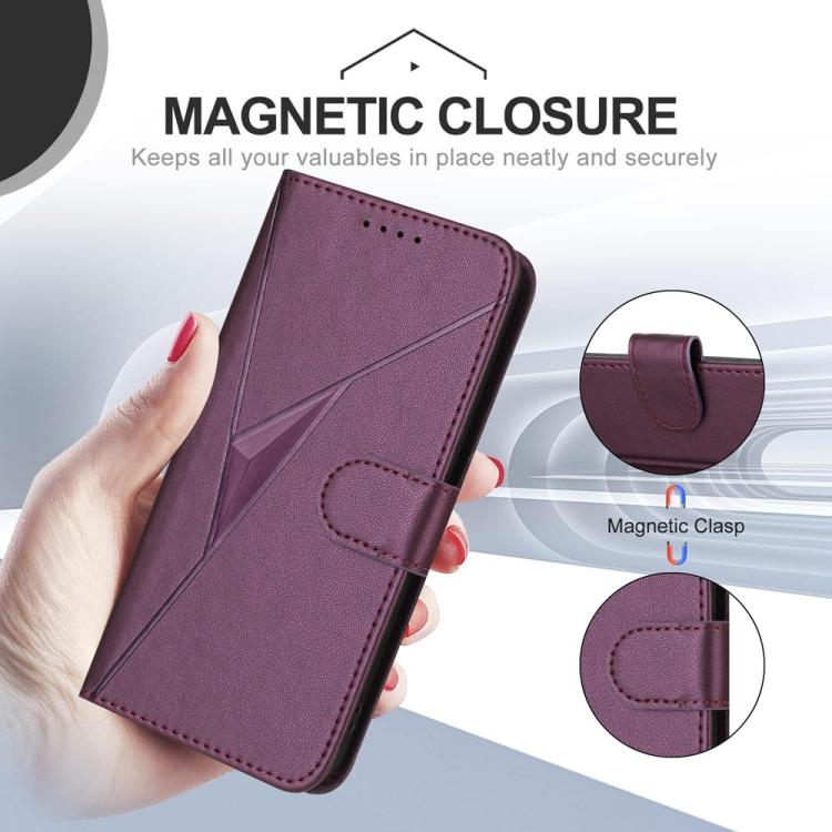 For ZTE Blade A35e 4G Triangle Pattern Buckle Clasp Leather Phone Case