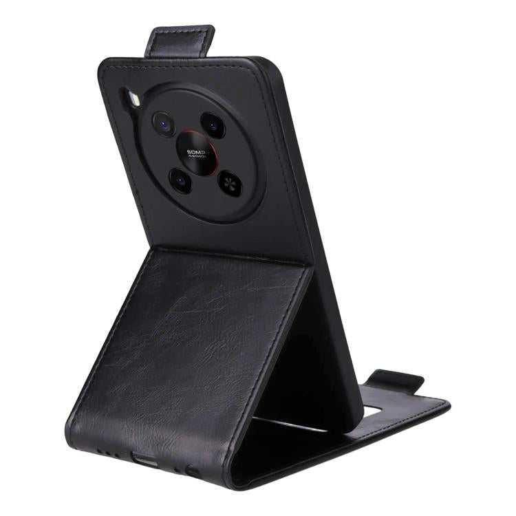 For ZTE Blade V70 Max Magnetic Vertical Flip Leather Phone Case with Buckle