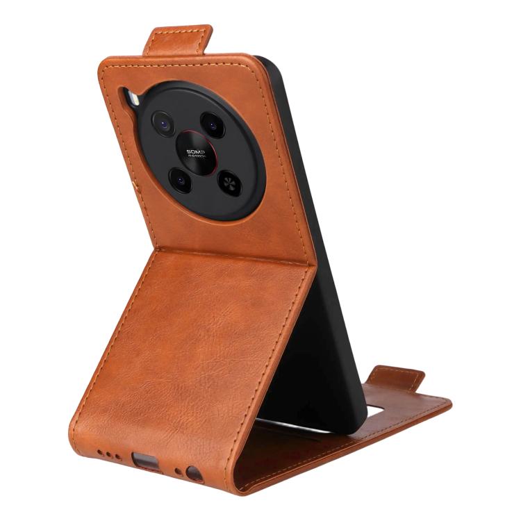 For ZTE Blade V70 Max Magnetic Vertical Flip Leather Phone Case with Buckle