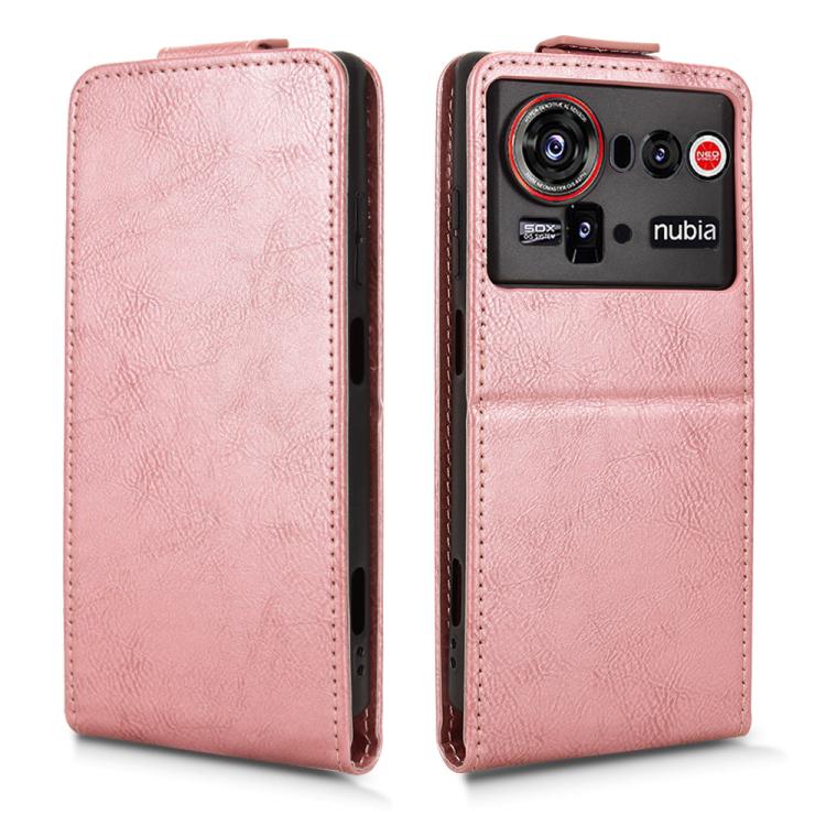 For ZTE nubia Z80 Ultra Magnetic Vertical Flip Leather Phone Case with Buckle