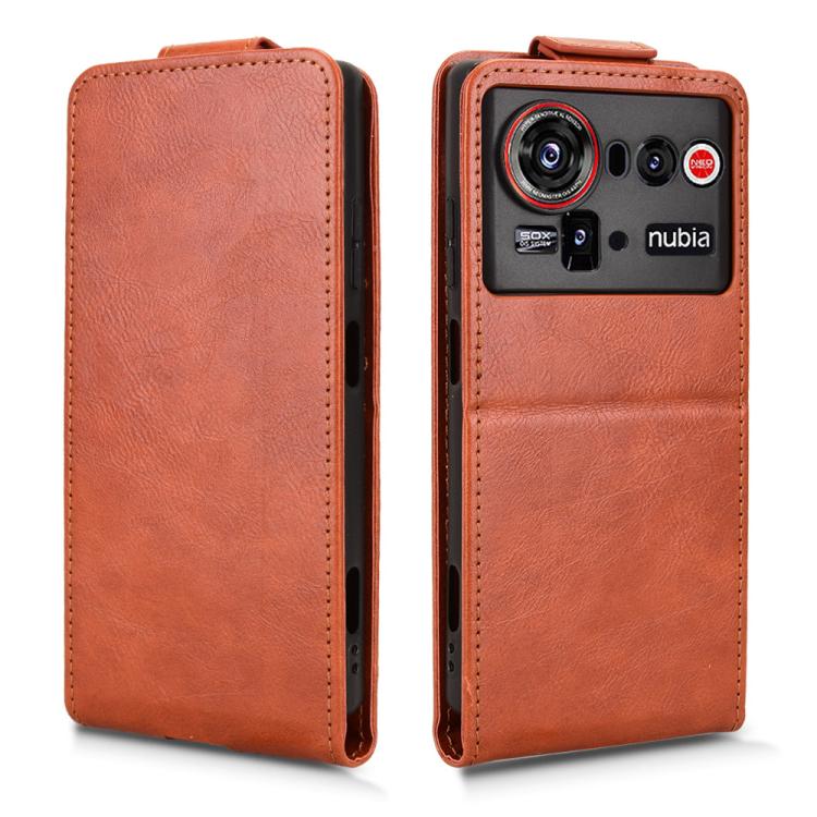 For ZTE nubia Z80 Ultra Magnetic Vertical Flip Leather Phone Case with Buckle