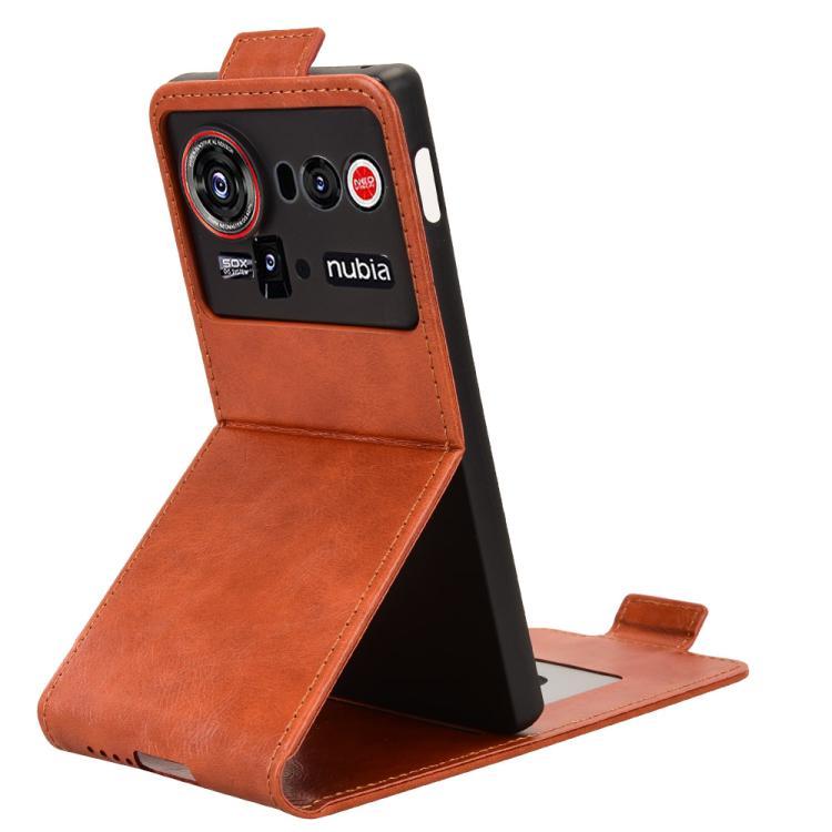 For ZTE nubia Z80 Ultra Magnetic Vertical Flip Leather Phone Case with Buckle