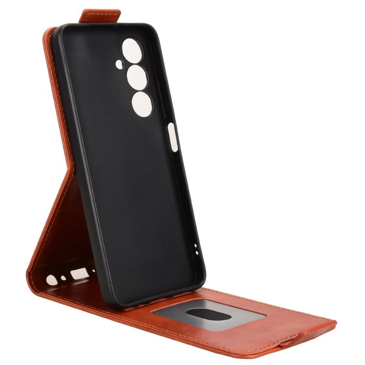 For ZTE Nubia V80 Max Magnetic Vertical Flip Leather Phone Case with Buckle