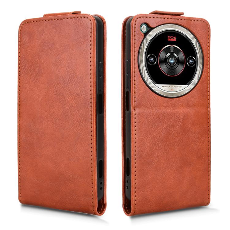 For ZTE nubia Focus 2 Ultra 5G Magnetic Vertical Flip Leather Phone Case with Buckle
