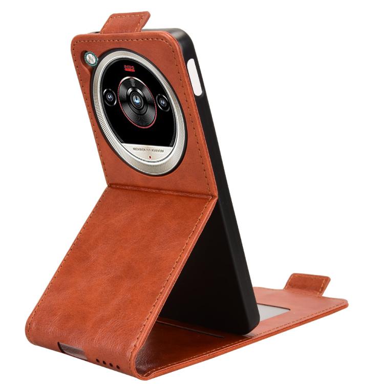 For ZTE nubia Focus 2 Ultra 5G Magnetic Vertical Flip Leather Phone Case with Buckle