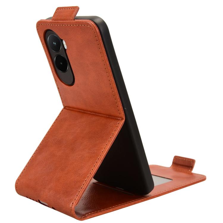 For Xiaomi Poco M7 4G 169mm Magnetic Vertical Flip Leather Phone Case with Buckle