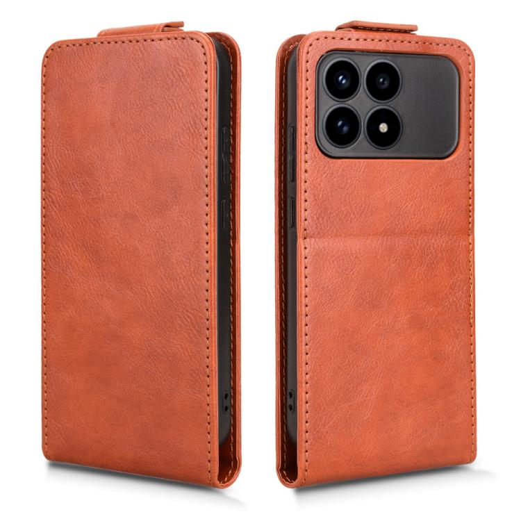 For Redmi K90 5G / Poco F8 Pro Magnetic Vertical Flip Leather Phone Case with Buckle