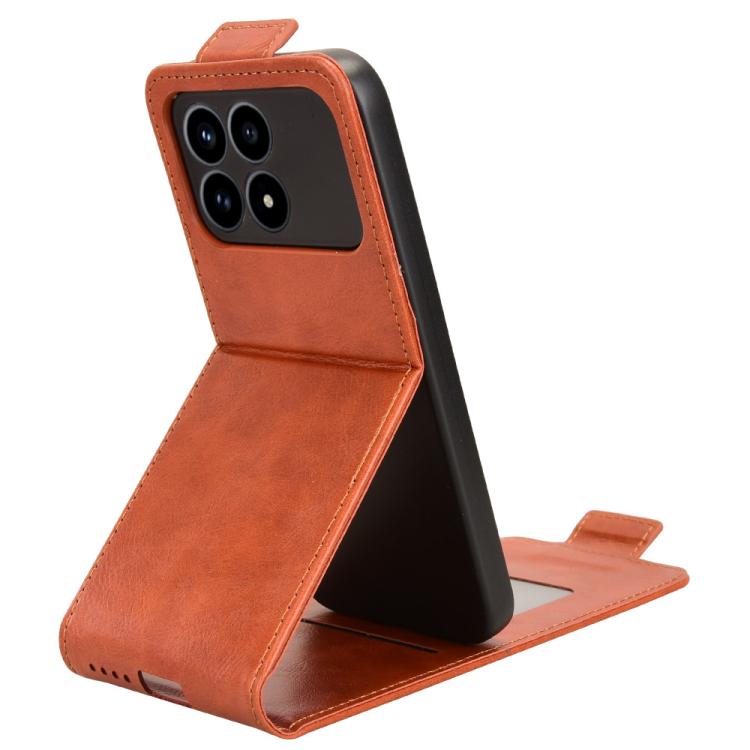 For Redmi K90 5G / Poco F8 Pro Magnetic Vertical Flip Leather Phone Case with Buckle