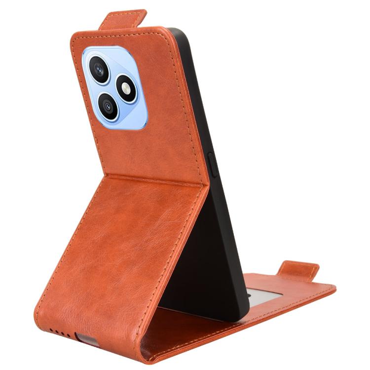 For Honor X8d 4G Magnetic Vertical Flip Leather Phone Case with Buckle